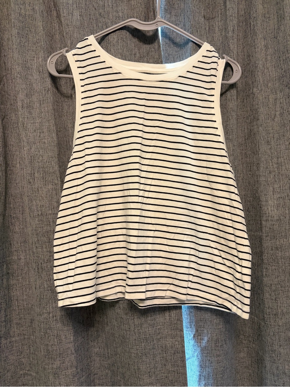 Old Navy White and Black Striped Tank Top